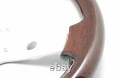 Luisi Italy Vintage Steering Wheel Imola Mahogany Wood Silver Spokes 310mm 33101