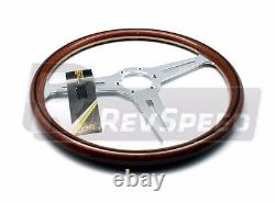 Luisi Montecarlo Wood Vintage Steering Wheel 390mm Polished Spokes Genuine New