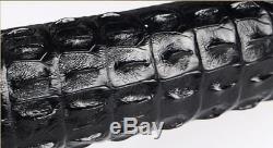 Luxury Car Steering Wheel Cover Genuine Crocodile Skin Leather 15/37-38CM Black