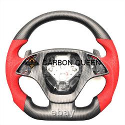 MATT CARBON FIBER Steering Wheel FOR Chevrolet Corvette C7 RED LEATHER WithPADDLES