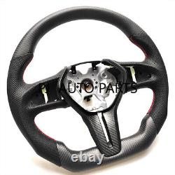 MATT CARBON FIBER Steering Wheel FOR INFINITI q50q60 black leather red stitching