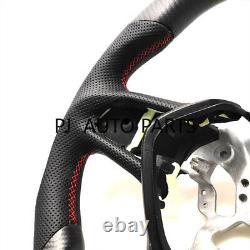 MATT CARBON FIBER Steering Wheel FOR INFINITI q50q60 black leather red stitching