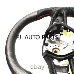 MATT CARBON FIBER Steering Wheel FOR INFINITI q50q60 black leather red stitching