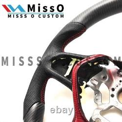 MATT Carbon Fiber Steering Wheel For Q50 2018 black perforted leather red line
