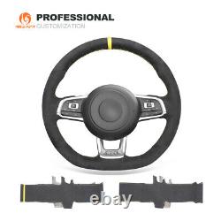 MEWANT Alcantara Car Steering Wheel Cover for Volkswagen Golf GTI Golf R Jetta