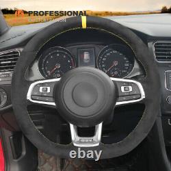 MEWANT Alcantara Car Steering Wheel Cover for Volkswagen Golf GTI Golf R Jetta