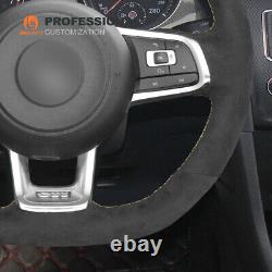 MEWANT Alcantara Car Steering Wheel Cover for Volkswagen Golf GTI Golf R Jetta