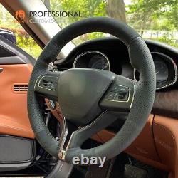 MEWANT Alcantara Real Leather Steering Wheel Cover for Maserati Levante Ghibli