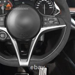MEWANT Alcantara Steering Wheel Cover for Alfa Romeo Giulia 2016-2019 Stelvio