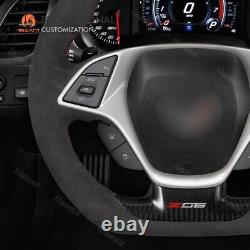 MEWANT Alcantara Steering Wheel Cover for Chevrolet Corvette (C7) Z06 stingray