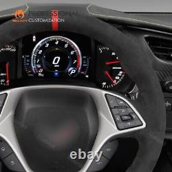 MEWANT Alcantara Steering Wheel Cover for Chevrolet Corvette (C7) Z06 stingray