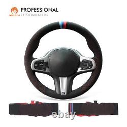 MEWANT Black Alcantara Steering Wheel Cover for BMW G20 F44 G22 G26 G30 G32 G11