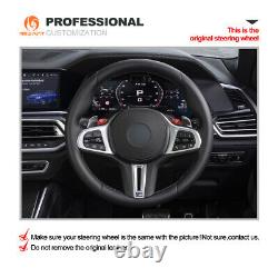 MEWANT Black Alcantara Steering Wheel Cover for BMW G20 F44 G22 G26 G30 G32 G11