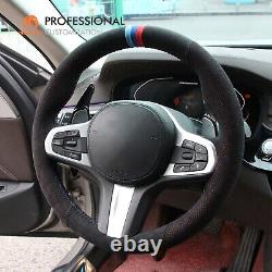 MEWANT Black Alcantara Steering Wheel Cover for BMW G20 F44 G22 G26 G30 G32 G11