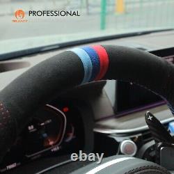 MEWANT Black Alcantara Steering Wheel Cover for BMW G20 F44 G22 G26 G30 G32 G11