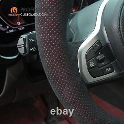 MEWANT Black Alcantara Steering Wheel Cover for BMW G20 F44 G22 G26 G30 G32 G11