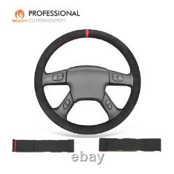 MEWANT Black Alcantara Steering Wheel Cover for Chevrolet Silverado 2003-2007