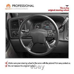 MEWANT Black Alcantara Steering Wheel Cover for Chevrolet Silverado 2003-2007