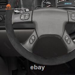 MEWANT Black Alcantara Steering Wheel Cover for Chevrolet Silverado 2003-2007