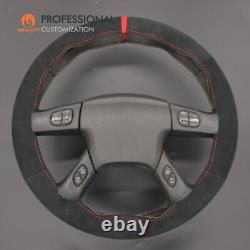 MEWANT Black Alcantara Steering Wheel Cover for Chevrolet Silverado 2003-2007
