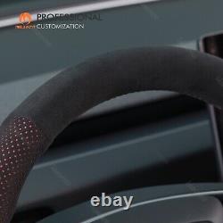 MEWANT Black Mesh Alcantara Steering Wheel Cover for 2024 Tesla Model 3 Highland