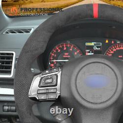 MEWANT Custom Alcantara Car Steering Wheel Cover for Subaru WRX (STI) Levorg