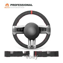 MEWANT Custom Alcantara Steering Wheel Cover Wrap for Ford Mustang 2010-2014