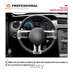 MEWANT Custom Alcantara Steering Wheel Cover Wrap for Ford Mustang 2010-2014