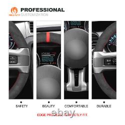 MEWANT Custom Alcantara Steering Wheel Cover Wrap for Ford Mustang 2010-2014