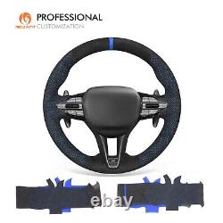 MEWANT Custom Alcantara Steering Wheel Cover Wrap for Hyundai Veloster N / i30N