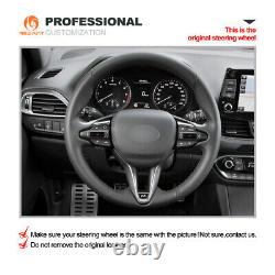 MEWANT Custom Alcantara Steering Wheel Cover Wrap for Hyundai Veloster N / i30N