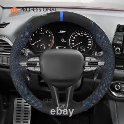 MEWANT Custom Alcantara Steering Wheel Cover Wrap for Hyundai Veloster N / i30N