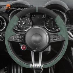 MEWANT Custom Alcantara Steering Wheel Cover for Alfa Romeo Giulia Quadrifoglio