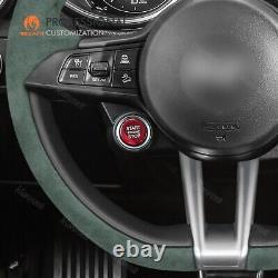 MEWANT Custom Alcantara Steering Wheel Cover for Alfa Romeo Giulia Quadrifoglio