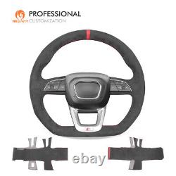 MEWANT Custom Alcantara Steering Wheel Cover for Audi A4 Allroad Q3 Q5 Q7 Q8