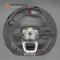 MEWANT Custom Alcantara Steering Wheel Cover for Audi A4 Allroad Q3 Q5 Q7 Q8