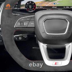 MEWANT Custom Alcantara Steering Wheel Cover for Audi A4 Allroad Q3 Q5 Q7 Q8