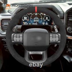 MEWANT Custom Alcantara Steering Wheel Cover for Ford F-150 (Raptor) 2021-2023