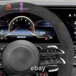 MEWANT Custom Alcantara Steering Wheel Cover for Mercedes-Benz AMG E53 E63 EQE