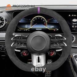 MEWANT Custom Alcantara Steering Wheel Cover for Mercedes-Benz AMG GT E53 E63