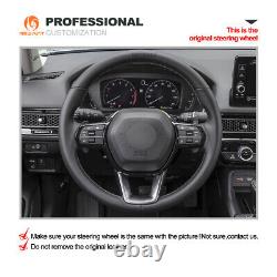 MEWANT Hand Stitch Black Alcantara Steering Wheel Cover for Honda Civic 11 XI