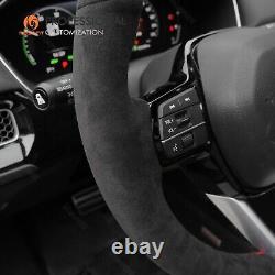 MEWANT Hand Stitch Black Alcantara Steering Wheel Cover for Honda Civic 11 XI