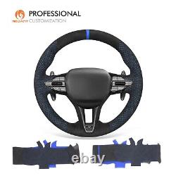 MEWANT Mesh Alcantara Car Steering Wheel Cover Wrap for Hyundai Veloster N i30N