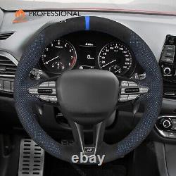 MEWANT Mesh Alcantara Car Steering Wheel Cover Wrap for Hyundai Veloster N i30N