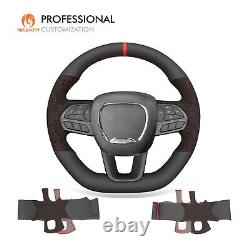 MEWANT Mesh Alcnatara Steering Wheel Cover for Dodge Charger Scatpack Widebody