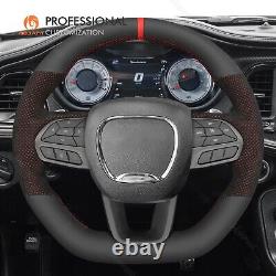 MEWANT Mesh Alcnatara Steering Wheel Cover for Dodge Charger Scatpack Widebody