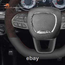 MEWANT Mesh Alcnatara Steering Wheel Cover for Dodge Charger Scatpack Widebody