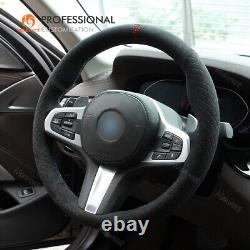MEWANT Quilted Alcantara Steering Wheel Cover for BMW G30 G31 G32 G20 G14 X3 G01