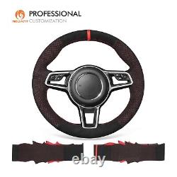 MEWANT Steering Wheel Cover for Porsche 911 991 718 Boxster 718 Cayman Alcantara