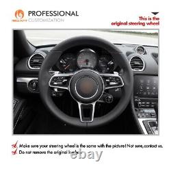 MEWANT Steering Wheel Cover for Porsche 911 991 718 Boxster 718 Cayman Alcantara